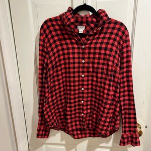 Buffalo check red and black flannel shirt
